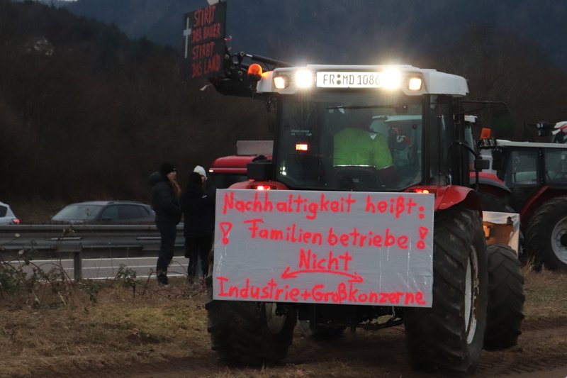 Bauerndendemonstration bei Kirchzarten im Januar 2024