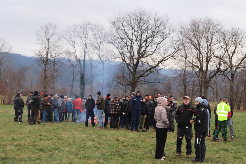 Mahnfeuer auf der Demonstration am 08.01.2024 bei Kirchzarten